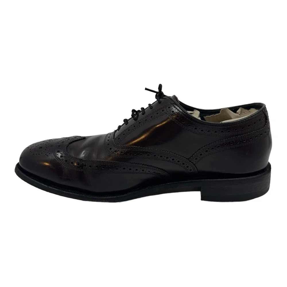 Florsheim Mens Burgundy Leather Wingtip Brogue Oxford Dress Shoes Round‎ Toe 10D